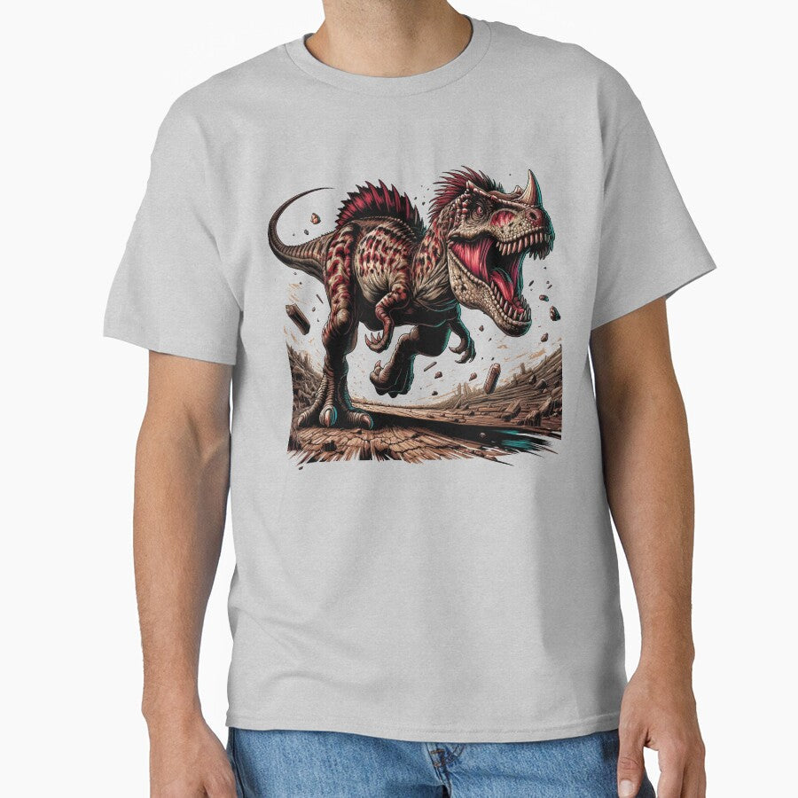 Carnotaurus, furious retro dinosaur. by JonelleTshirts