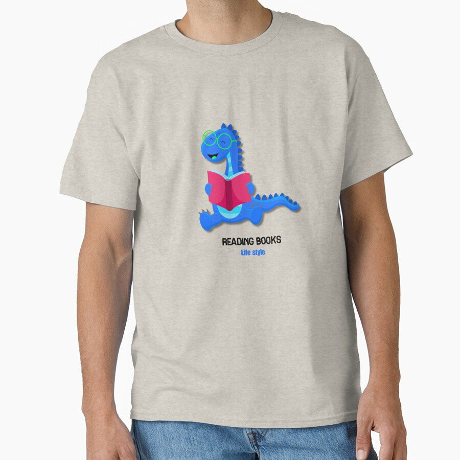 Dinosaur is reading books &it is his life style. by Humanity brush