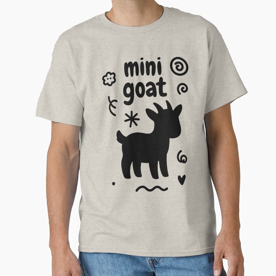 Minimal Mini Goat Art  Clean Goat Graphic Farm Fans by GrumpySableye