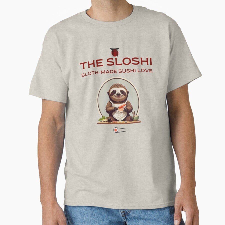 Sloth making eating sushi graphic logo by CedricNorbinho