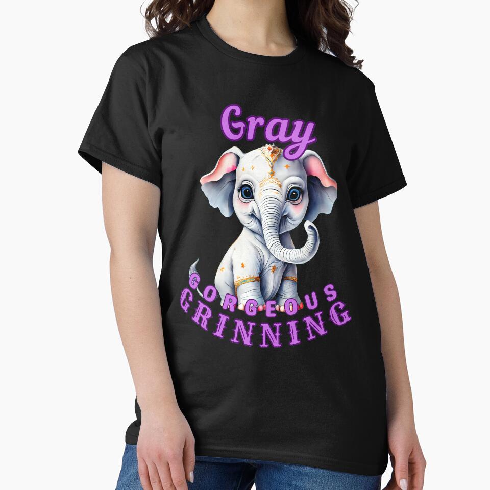 Gray, Gorgeous, Grinning. elephant face by ElephantVibes