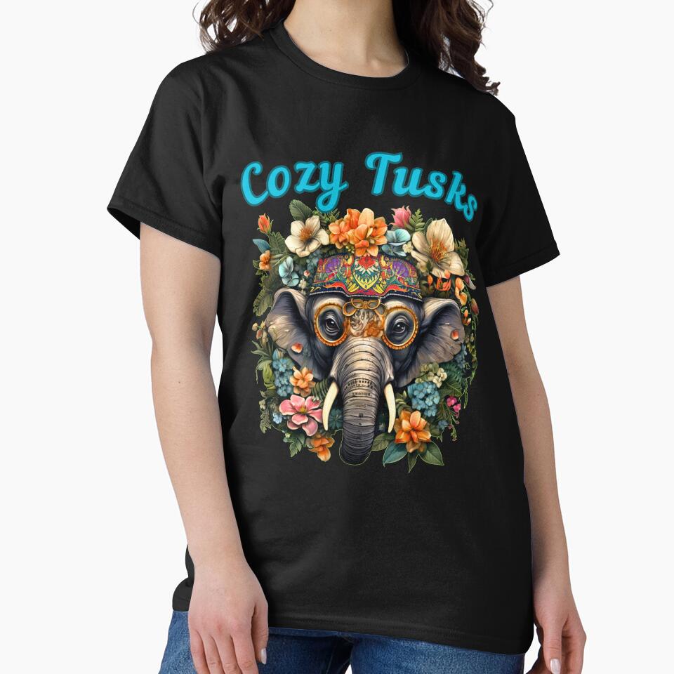 Cozy Tusks. colorful elephant by ElephantVibes