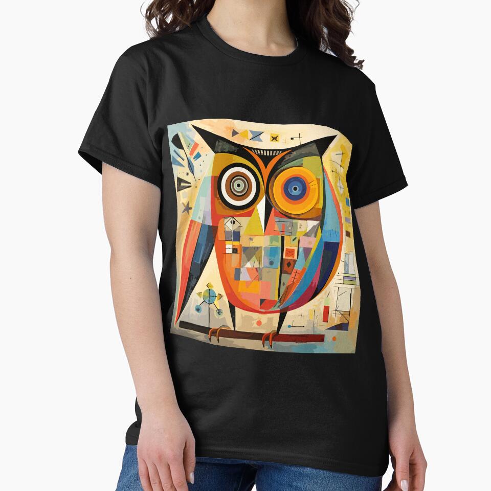 Geometric abstract owl, art color illustration by Niktarka