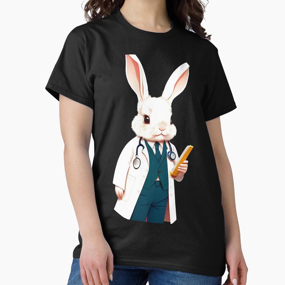Cute baby doctor rabbit illustration 4 by vishalraifx