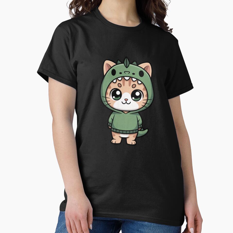 Copy of Copy of Dinosaur Cat Costume Shirt, Cute Cat in Dinosaur Hoodie, Cat Dinosaur Design by khadija19art