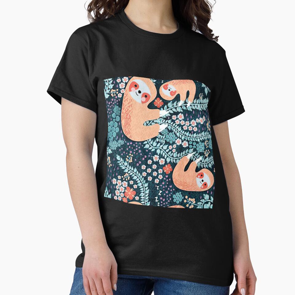 Sloth Family Floral by VickyCloset