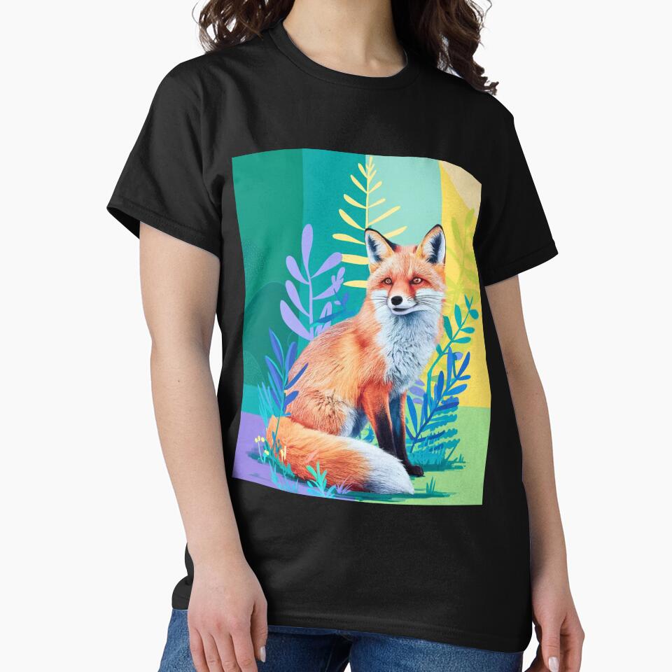 Copy of Cute Fox. Adorable fox, watercolor fox, fox drawing, floral fox, fox image by FoxVibes