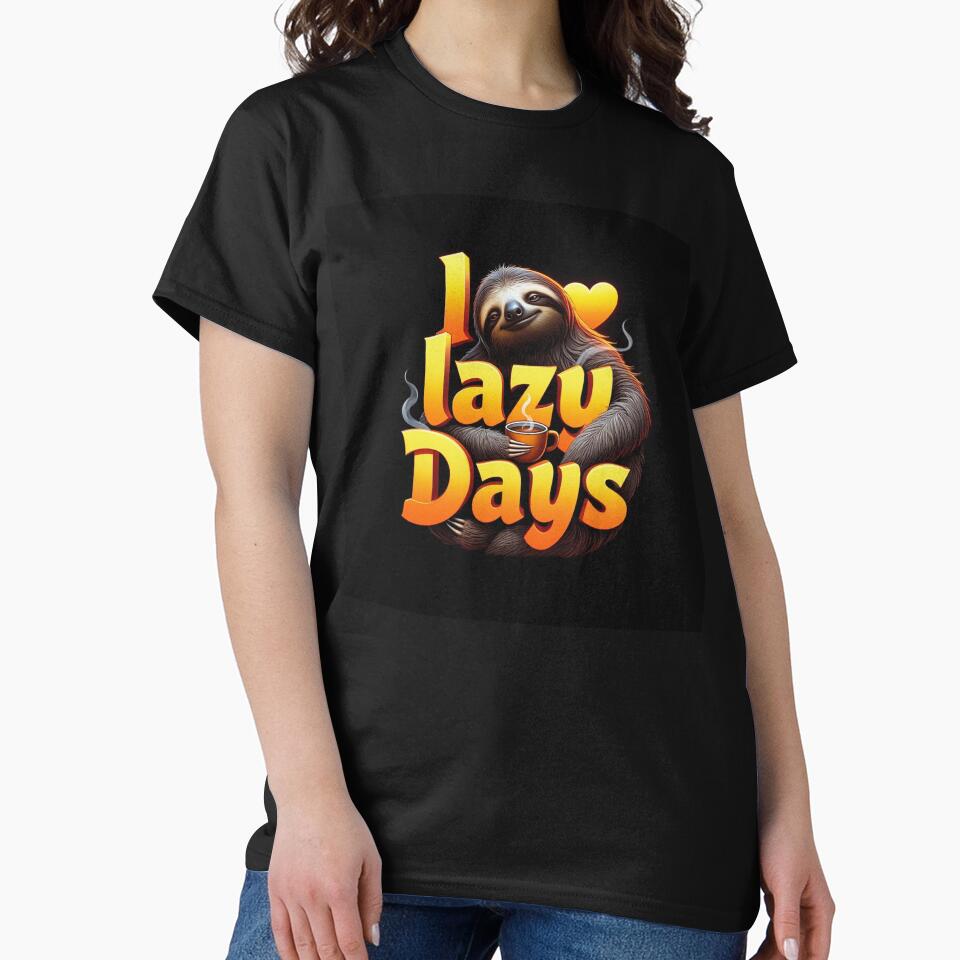 I Love Lazy Days sloth design by Vintage Designs +
