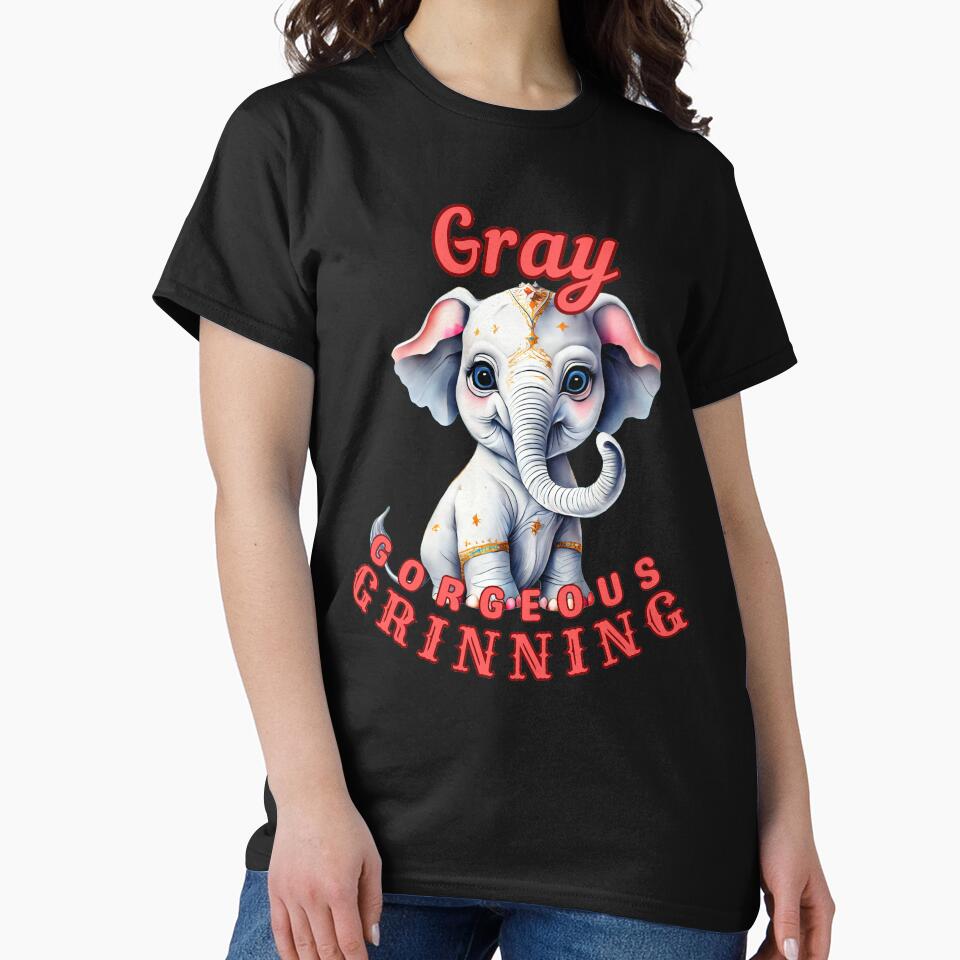 Gray, Gorgeous, Grinning. colorful elephant by ElephantVibes