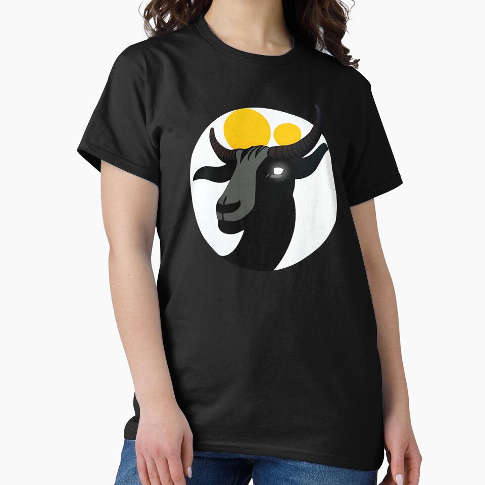 Majestic Black Goat Sticker Design by Litheon