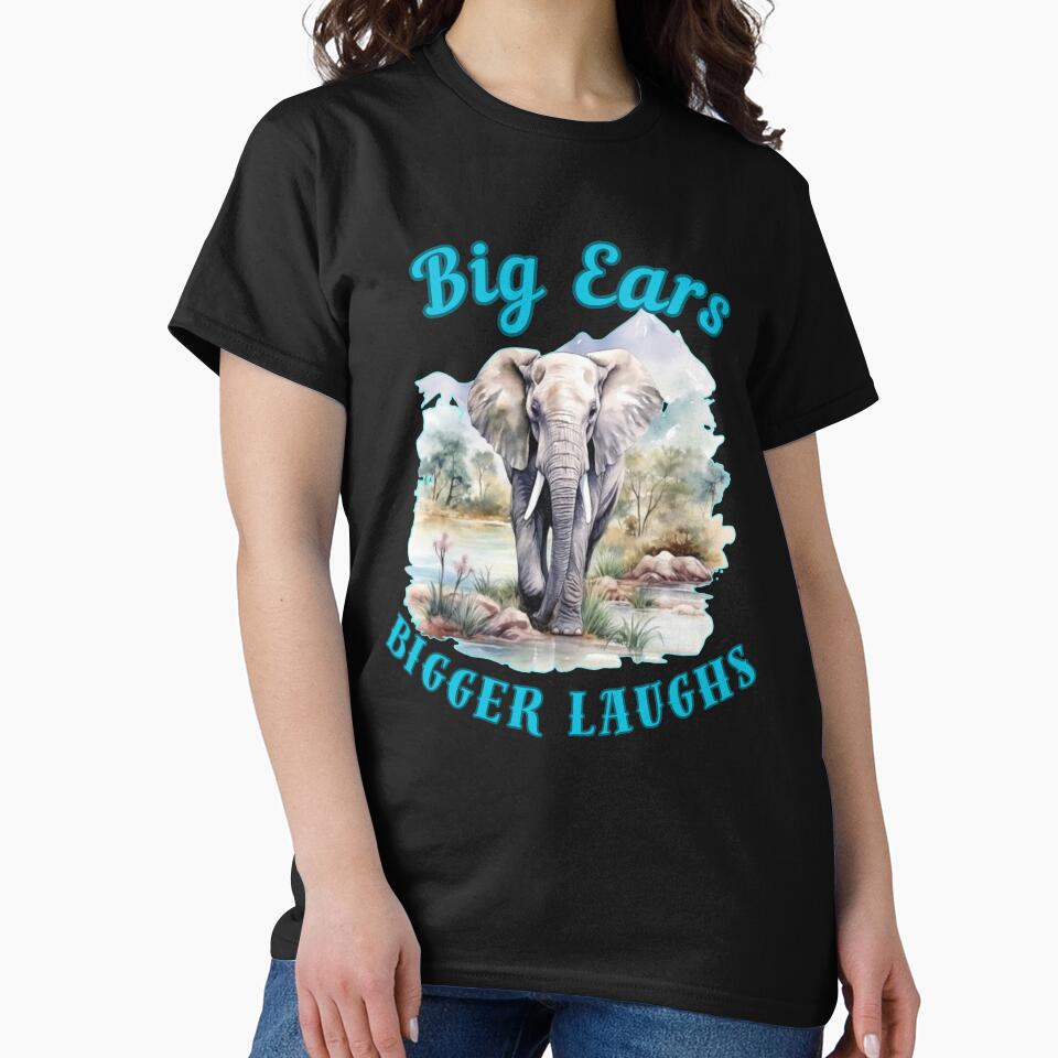 Big Ears, Bigger Laughs. funny elephant by ElephantVibes