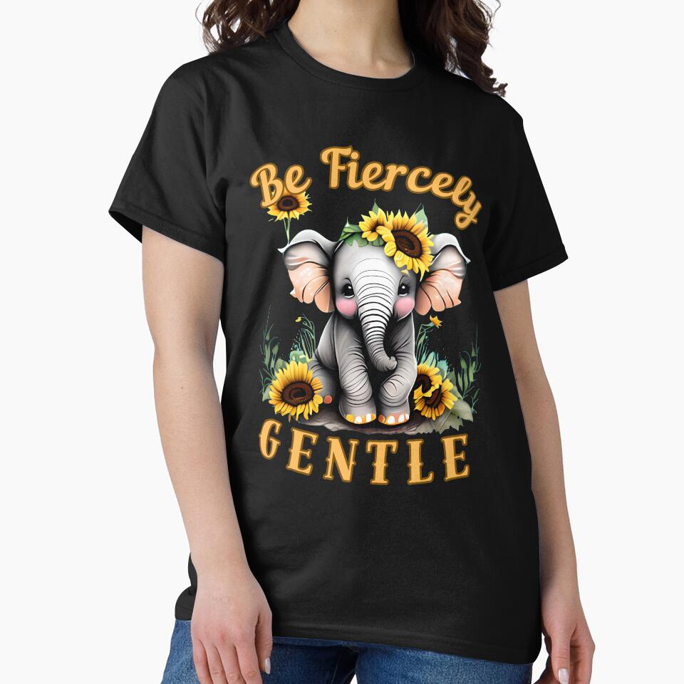 Be Fiercely Gentle. watercolor elephant by ElephantVibes
