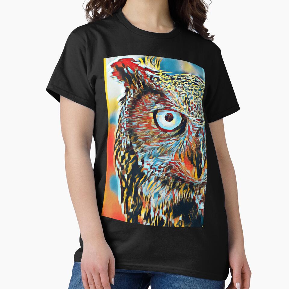 Urban Pop Art Portrait Great Horned Owl Bird Face by TheWildFlix