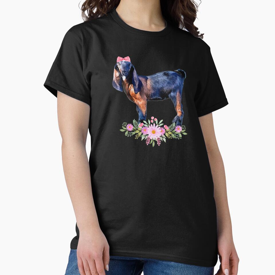 Cute baby goat, Nubian goat kid with pink accents by CritterCapers