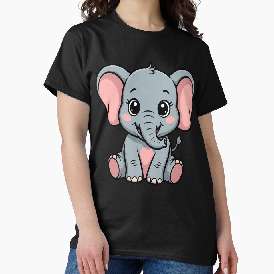 Cute Baby Elephant Kawaii Cartoon – Adorable Elephant Mascot Illustration by ShellyMcCarthy