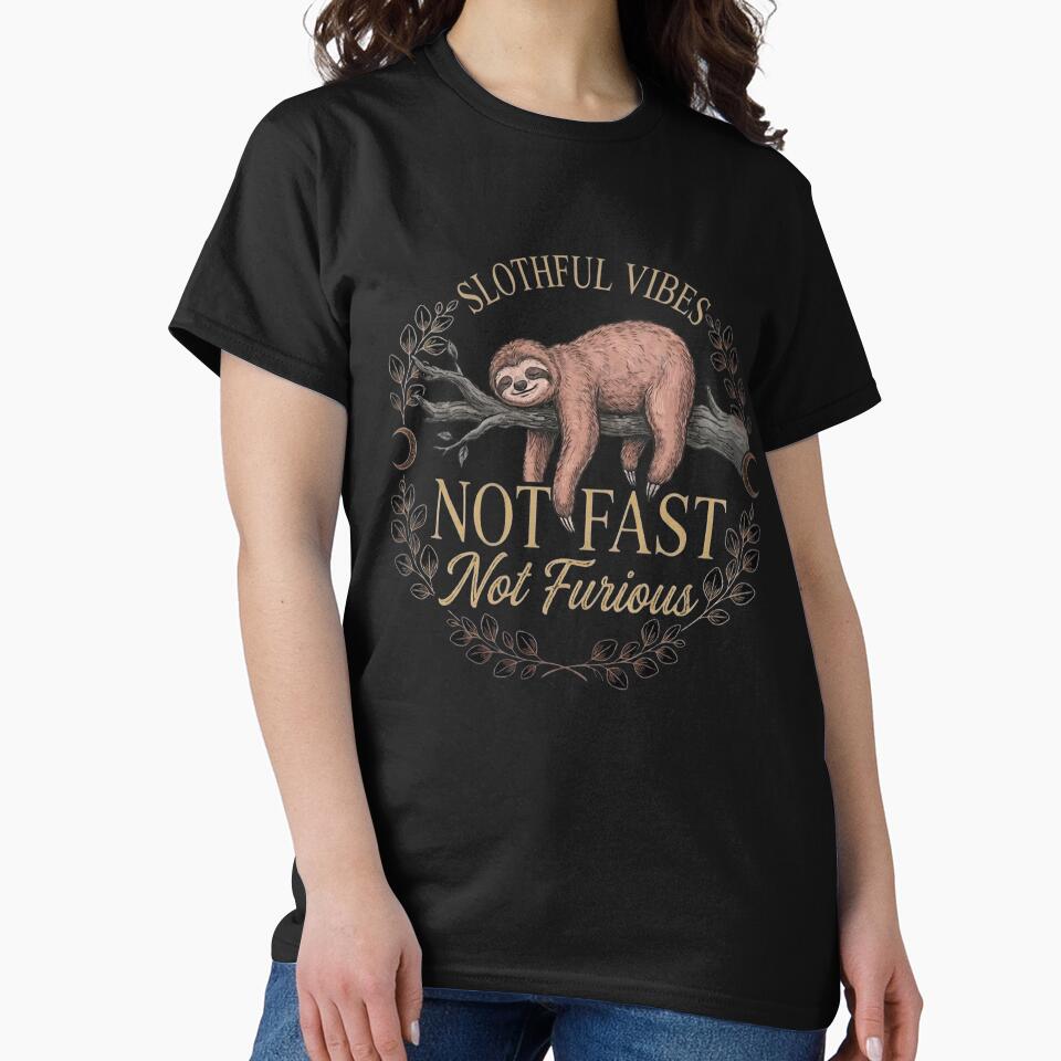 Slothful Vibes Not Fast Not Furious Cute Sloth Hanging Lazy Chill by PixelQ