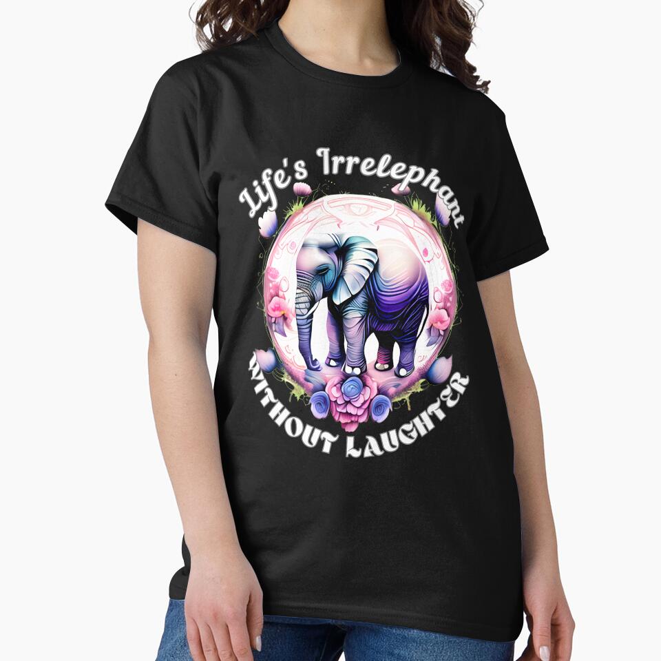 Life's Irrelephant Without Laughter. watercolor elephant by ElephantVibes