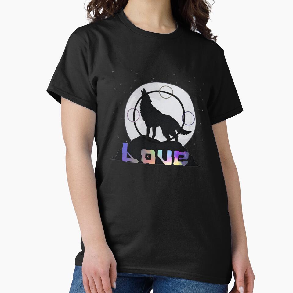 Wolf Love Under the Moon – Lunar Howling Wolf Art by Good Vibes