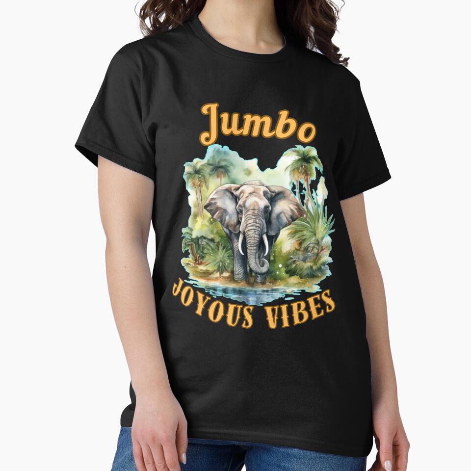 Jumbo Joyous Vibes. watercolor elephant by ElephantVibes