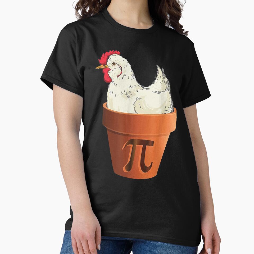 Funny Chicken T-shirt - Chicken Pot Pie (Pi) by SunsetGloww