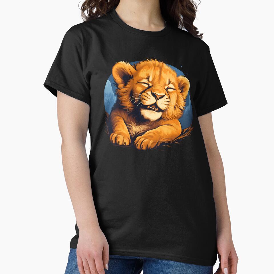 Adorable little young kawaii lion cub illustration by NBSStore