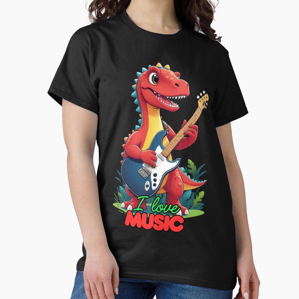 Dinosaur I love music by KIDS-PRINTS