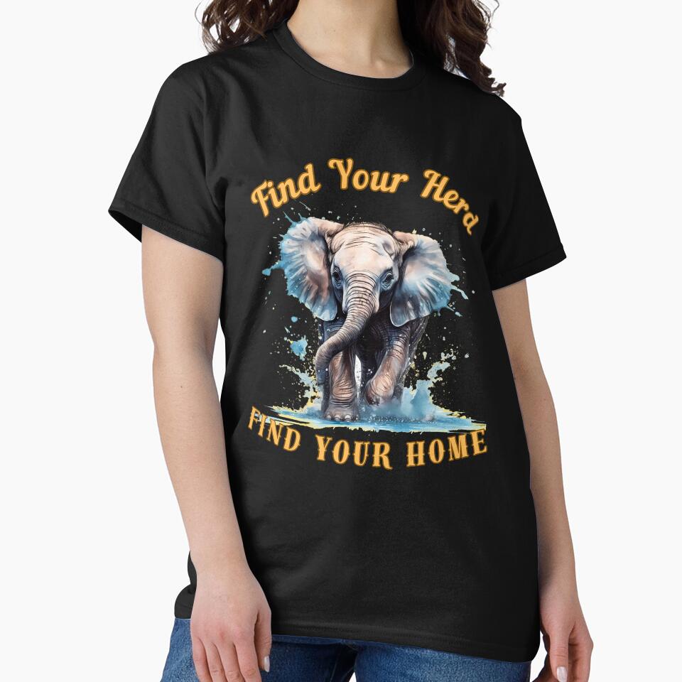 Find Your Herd, Find Your Home. watercolor elephant by ElephantVibes