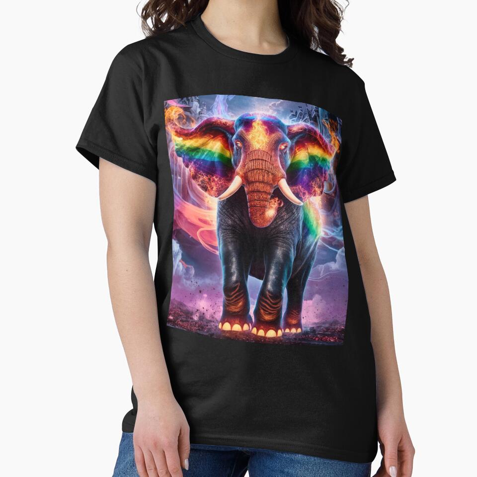 Elephant Portrait. colorful elephant, rainbow elephant by ElephantVibes