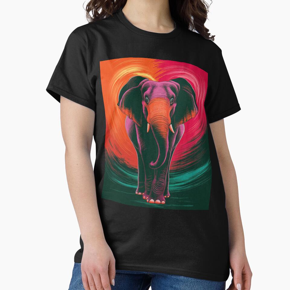 Elephant Portrait. abstract elephant, whimsical elephant, colorful elephant by ElephantVibes