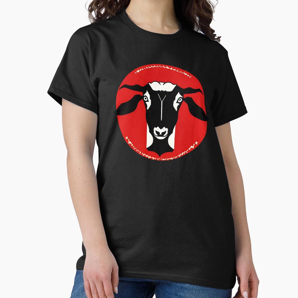 Majestic Goat in a Red Circle sticker design by Litheon
