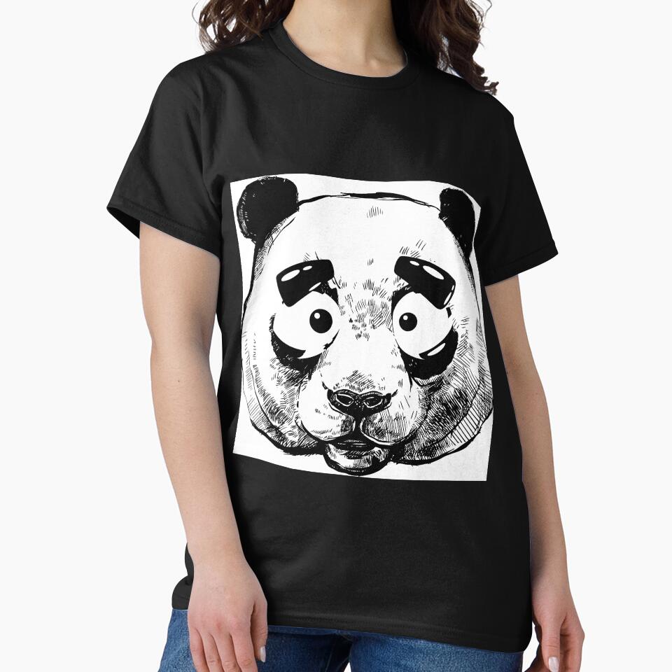 sad black and white panda for all who love panda T-shirt by MeDizayner