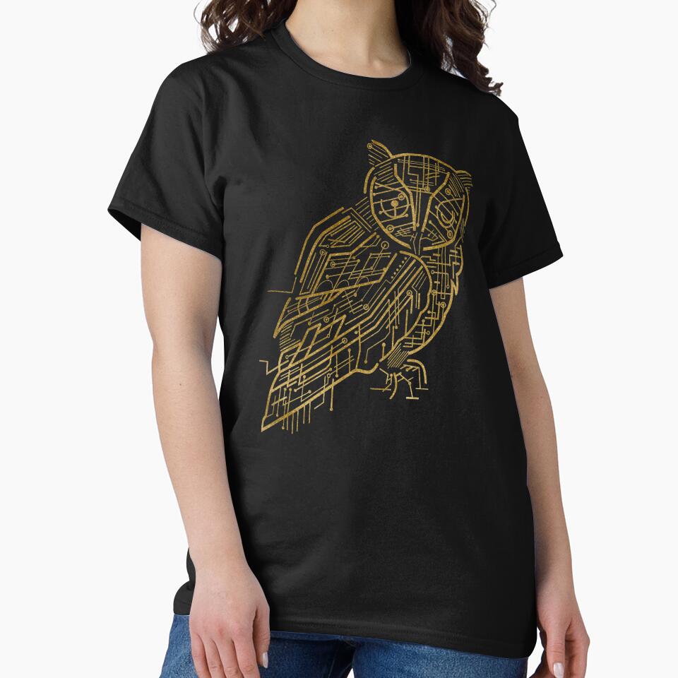 Gold Minimalistic Owl by SoccaTamam