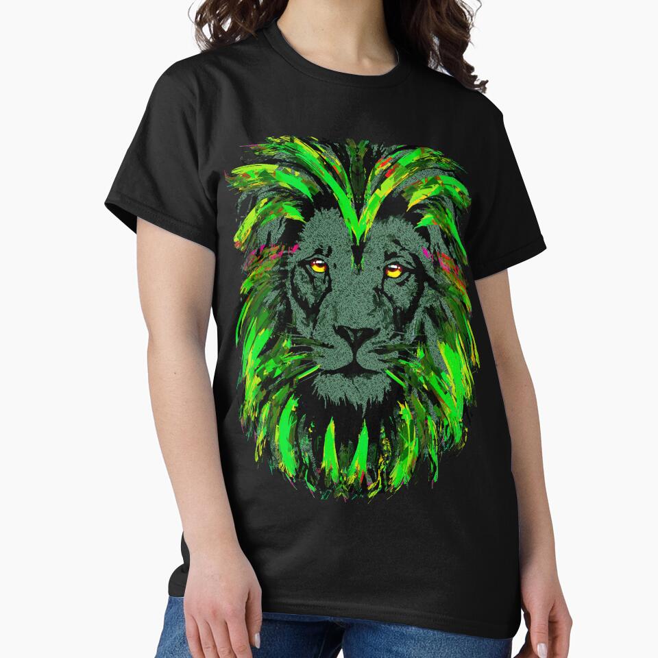 Green Lion Head - Lion Mouse Pad by BigWildKiwi