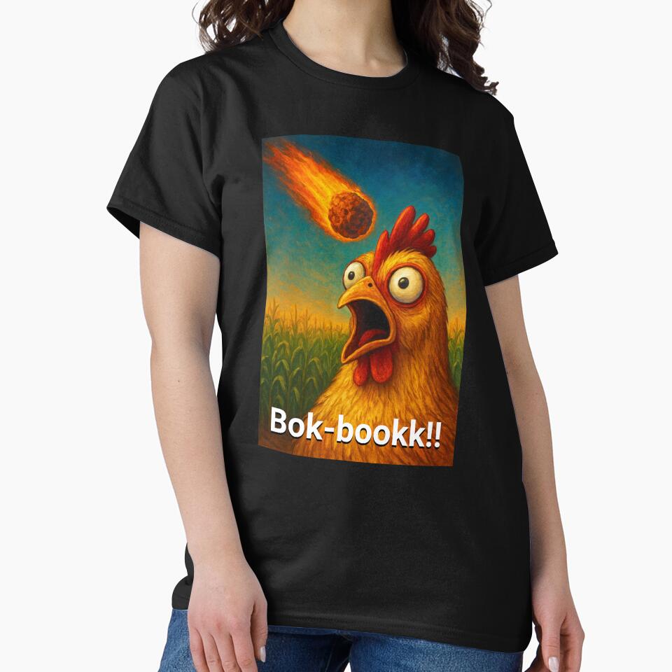 A frightened chicken clucks in amazement - funny design by Like it Different