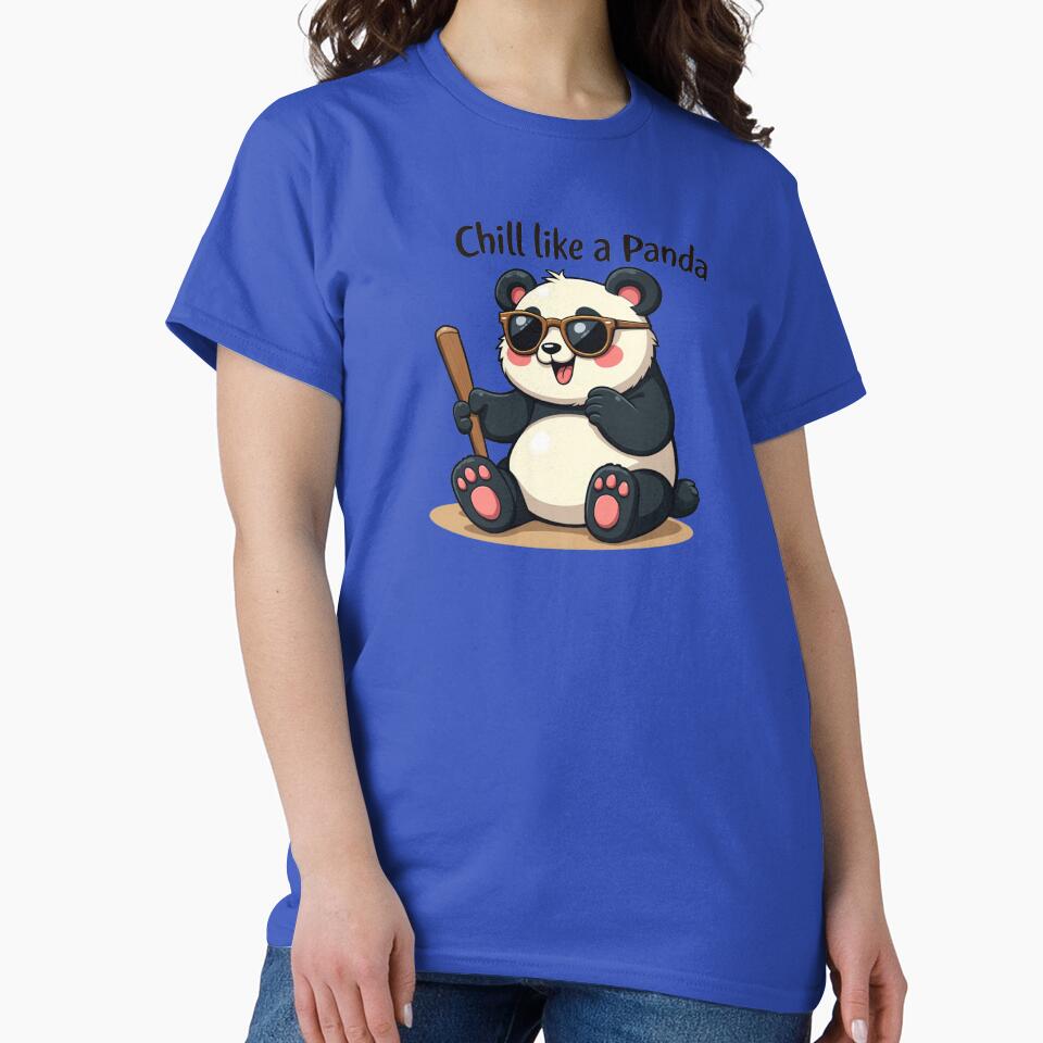 Chill Like a Panda T-Shirt – Funny Cute Panda Shirt for Men & Women by MalwasBasket