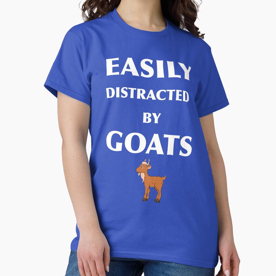 Easily Distracted By Goats Animal Art Goat Lover Great Gift Goat Print Goat Art Gift Goat Charm by TeesByDesign