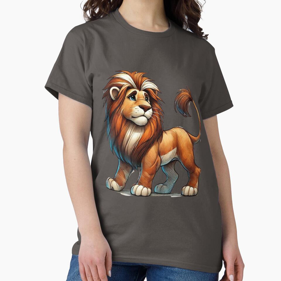 Majestic Cartoon Lion in Sketchy Color Style by takeng07