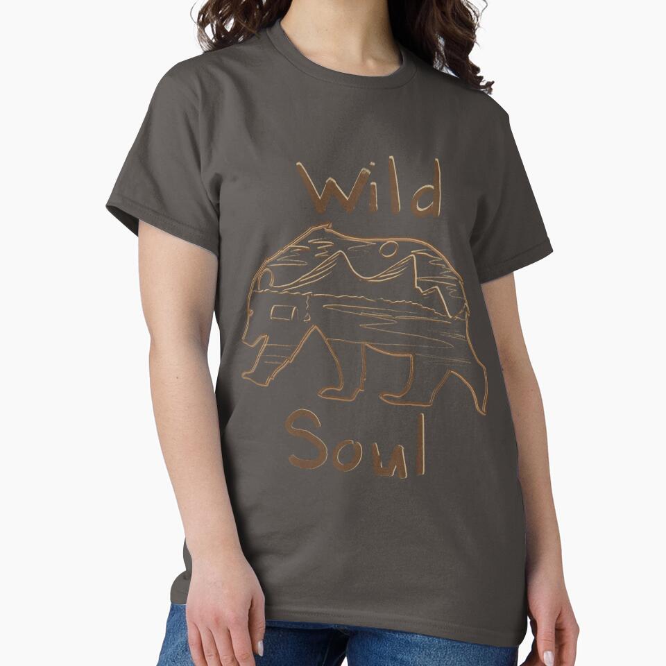 Wild Soul Bear Mountain - Rustic Wilderness Line Art Illustration by TheArtOfTreble