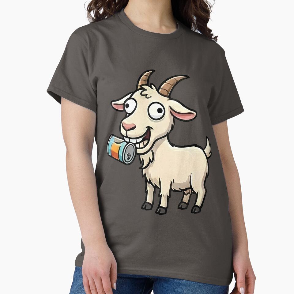Goofy Cartoon Goat Drinking Soda Can by k3rstman1