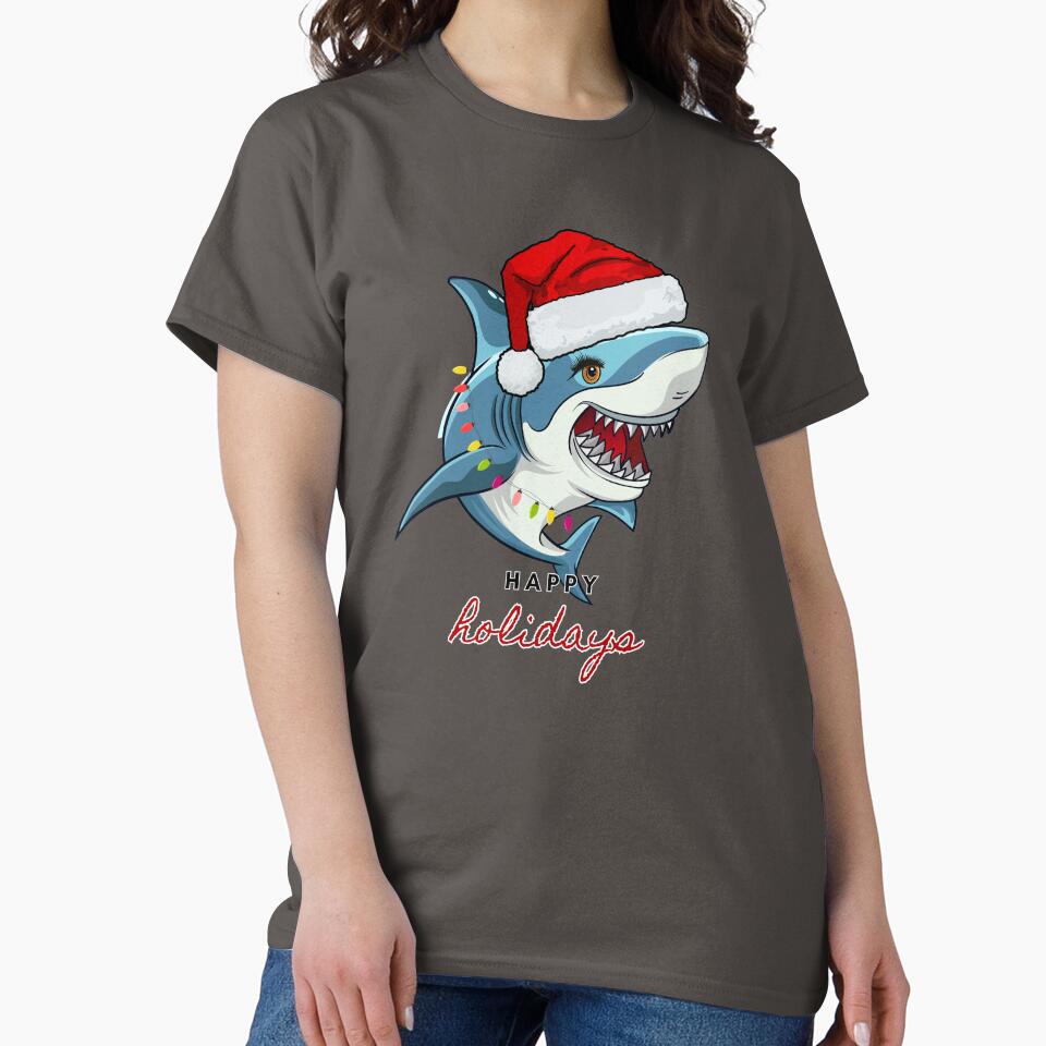 Happy christmas lady shark by InverseArt