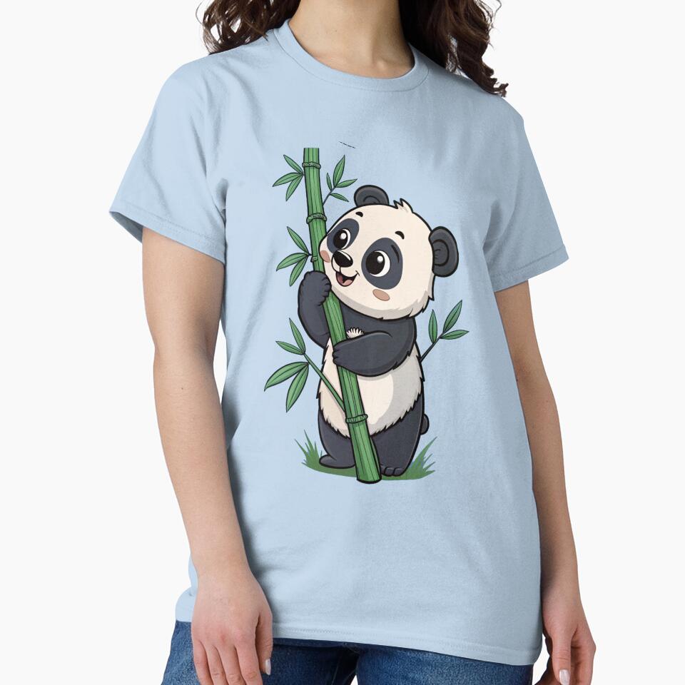 Cute Panda Holding Bamboo – Adorable Kawaii Panda Illustration by A1MarketDesigne