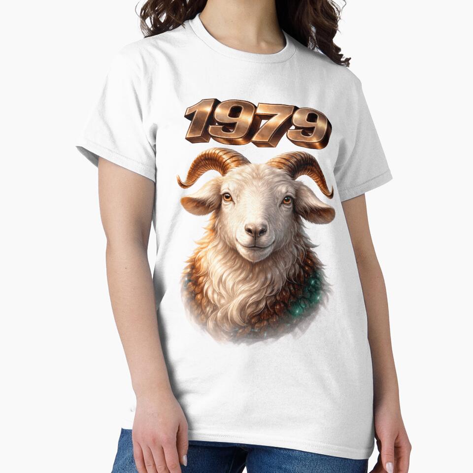 1979 Year of the Goat Eastern Zodiac Goat Power Strength Design by AlexLineArt