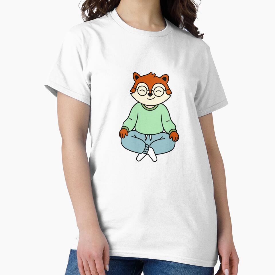 Cute Relaxed Fox Wearing Glasses in Cozy Sweatshirt – Calm Aesthetic Animal Art by GriferrStore