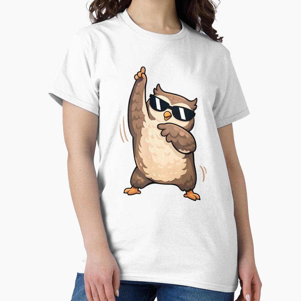 Cool Dancing Owl with Sunglasses – Funny Cartoon Bird by Senkov