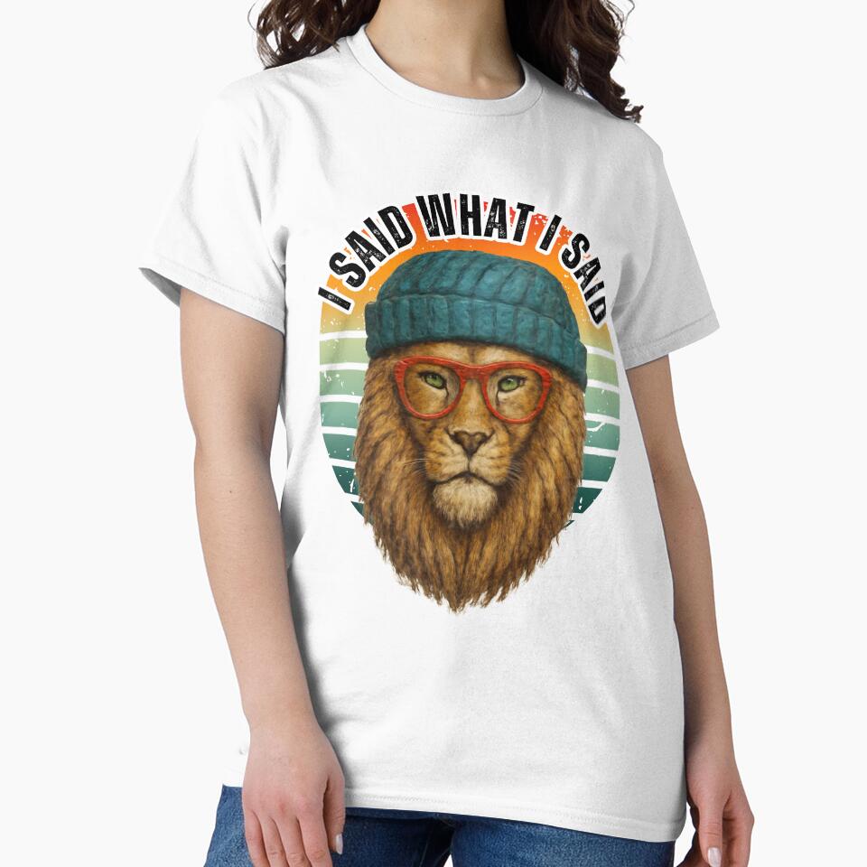 I Said What I Said lion with dreadlocks and glasses by UUniqueIImprint