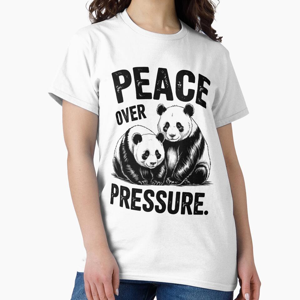 Panda Peace over Pressure Vintage Tattoo Style by MuniraWearify