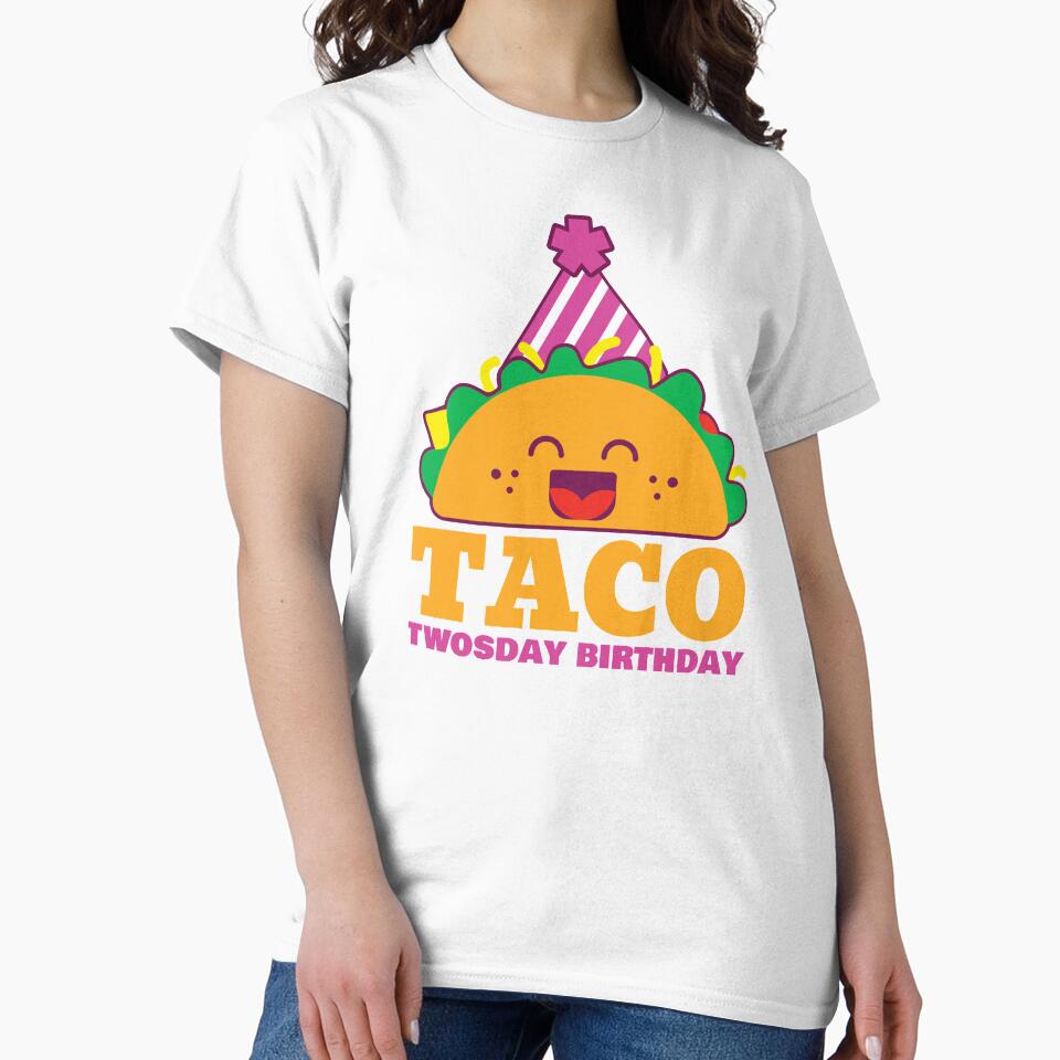 Taco twosday birthday pink girl by Mylittleprints