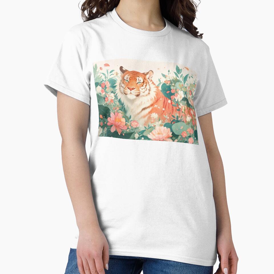 Tiger’s Elegance in Blooming Jungle by AshiraCreations