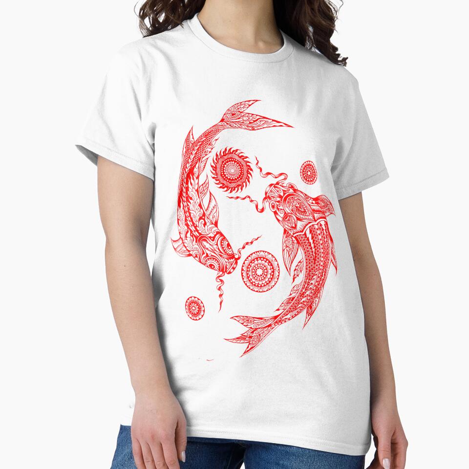 Thai traditional art of Fish Red color. by AmornGallery