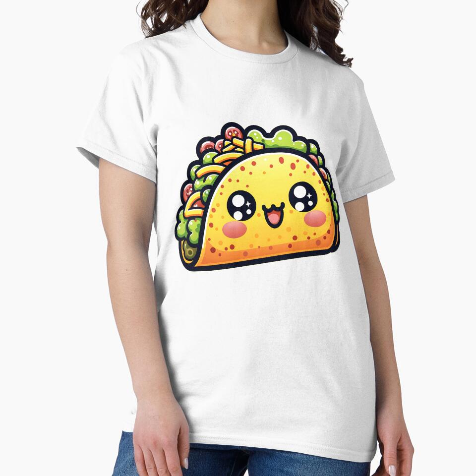 Adorable Fiesta - Kawaii Taco Delight Tee by DesignDoodleArt